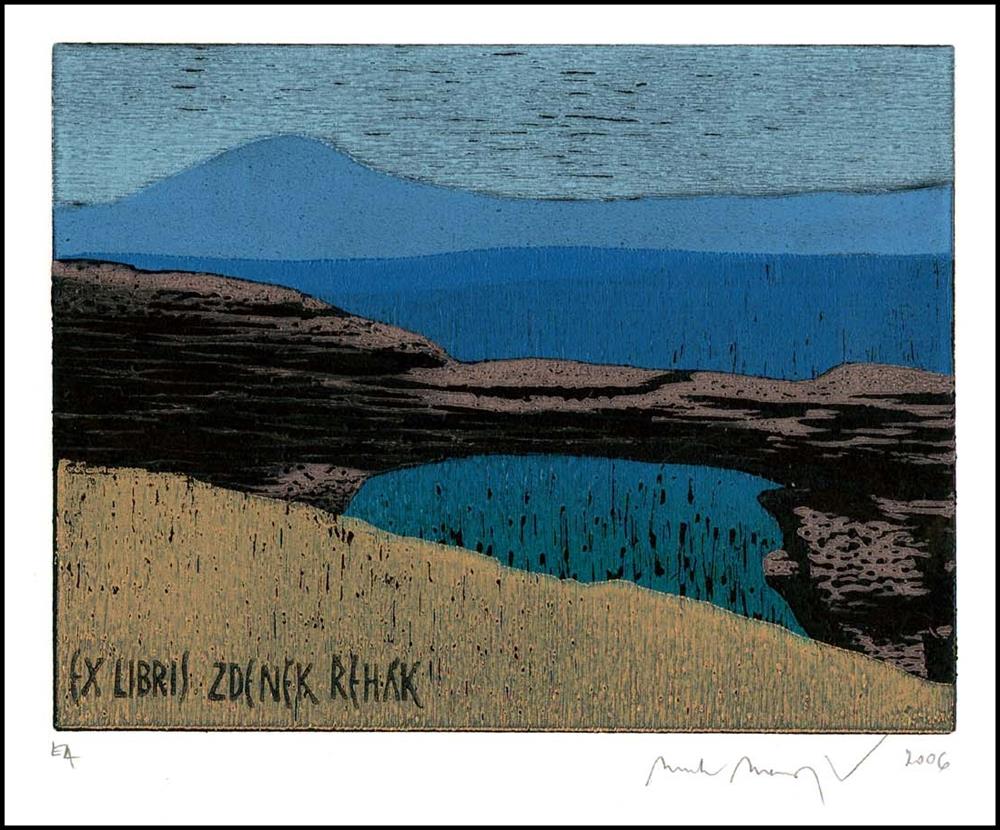 Skalní útvar Pravčická brána. Motiv z Českého Švýcarska. Exlibris z roku 2006 vytvořené pro Zdeňka Řeháka technikou dřevořezu a kombinovanou technikou. Exlibris získalo ocenění v soutěži města Sint - Niklaas v technice tisku z výšky. Autor: M. Manojlín